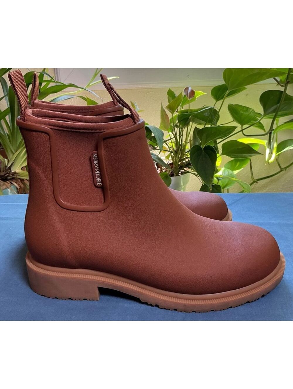 Merry People Chelsea Ankle Rain Boots Rust Brown Women's EU Size 38 USA 7.5